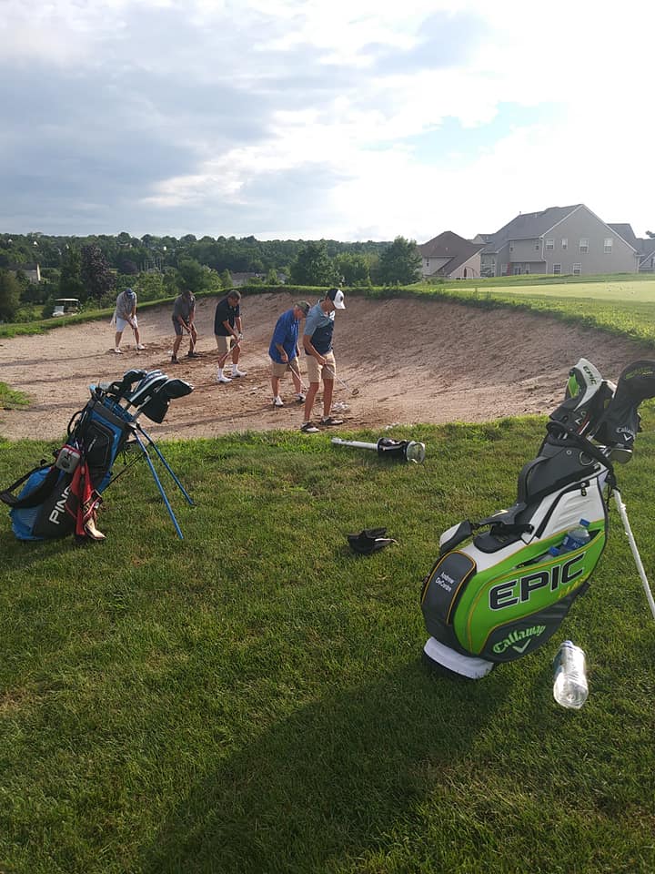 Andrew DeCordre coaching a junior bunker clinic